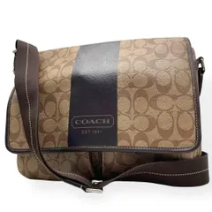 美品　COACH コーチ メッセンジャーバッグ 革 PVC ブラウン　斜め掛け