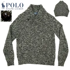 【B3713】【美品】POLO RALPH LAUREN ポロラルフローレン セーター ニット ショールカラー 綿100％ サイズM/175