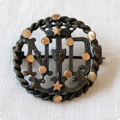 フランスアンティーク ブローチ | 聖母マリア モノグラム ND 透かし装飾 |1900年代前半～中頃