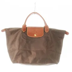 ロンシャン LONGCHAMP ル プリアージュ トートバッグ ハンドバッグ ナイロン レザー 革 ロゴ型押し M 茶 ブラウン /CK20 ■GY18