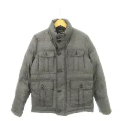 ニコルクラブフォーメン NICOLE CLUB FOR MEN ダウンジャケット スタンドカラー ヘリンボーン 46 M グレー /AH27 ■GY99