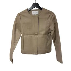  UNITED ARROWS（ユナイテッドアローズ） A DAY IN THE LIFE レディース ノーカラージャケット 36サイズ グレージュ【DD134】