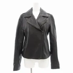 セオリー Theory 18AW PERFECT LEATHER2 SANDAJ ダブルライダースジャケット ジップアップ ラムレザー 羊革 S 黒 ブラック /GV ■GY19のサムネイル