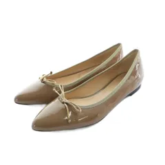 ファビオルスコーニ FABIO RUSCONI フラットシューズ パンプス エナメル ポインテッドトゥ ロゴ 37.5 24.5cm 茶 ブラウン ■GY19 /MQ