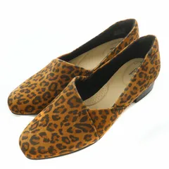 クラークス clarks Juliet Palm ジュリエットパーム パンプス ローファー スエード レオパード柄 総柄 箱付き UK5.5 D 24cm 茶 ブラウン 26154317 /MW ■GY32