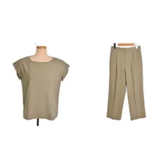 バンヤードストーム BARNYARDSTORM トップス パンツ セットアップ クロップド丈 ベルト付き ウエストゴム 0 ベージュ ■FY