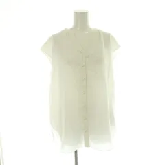 ジャスグリッティー JUSGLITTY パール釦エアリーフレンチブラウス 2 白 ホワイト ノースリーブ /AG ■OS