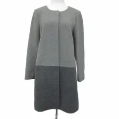 ノーリーズ Nolley's LIGHT ノーカラーコート ロング丈 40 L グレー ツートンカラー /SM10 ■GY61