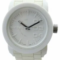 ディーゼル DIESEL 腕時計 ウォッチ クォーツ 白文字盤 ロゴ アナログ ラバーベルト 白 ホワイト DZ-1436 ■GY17 /MQ