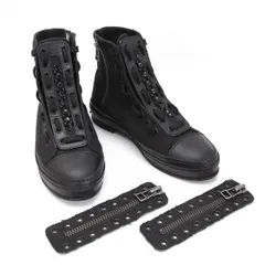 ワイズY's 替えジッパー付きビジュー装飾ハイカットスニーカー 黒2(22.5位)