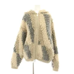 ステラマッカートニー STELLA McCARTNEY フード付きテクスチャードジャケット Hooded Textured Jacket ボアジャケット アウター 総柄 アルパカ混 絹 シルク混 38 ベージュ グレー 602160 S2228 /YTのサムネイル