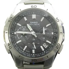 カシオ CASIO ウェーブセプター 腕時計 ウォッチ クロノグラフ 電波ソーラー ブラック文字盤 WVQ-M410DE-1A2JF シルバーカラー /GV