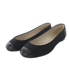シャネル CHANEL パンプス フラット ココマーク 36 ブラック /YO30