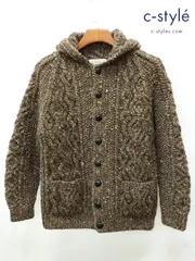 P263 [秋冬][人気] INVERALLAN インバーアラン ニットカーディガン ブラウン 英国製 | ★