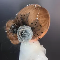 ha242 髪飾り 卒業式 成人式 袴 結婚式 着物 振袖　キラキラバラ　銀