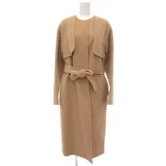 セオリーリュクス theory luxe 18AW Notion Henri ダブルフェイスコート ウール ベルト付き ノーカラー 38 ベージュ /UO