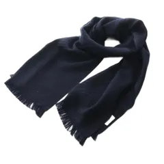 アルマーニ コレツィオーニ ARMANI COLLEZIONI マフラー ウール 紺 ネイビー /SS ■OS 