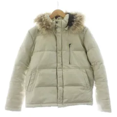 リューグーレザーズ Liugoo Leathers ダウンジャケット フード ジップアップ ホースレザー ラクーンファー M 白 ホワイト /KU