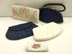 平和屋着物▼和装小物　和装バッグまとめて5点　ハンドバッグ　ビーズバッグ　クラッチバッグ　がま口　刺繍　花柄　逸品　AABF4033ay