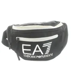 エンポリオアルマーニ EMPORIO ARMANI EA7 ボディバッグ ウエストバッグ ナイロン ロゴ 黒 ブラック 白 ホワイト /KU