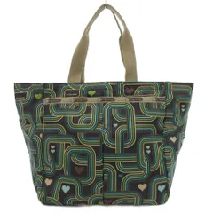 レスポートサック LesportSAC ミニトートバッグ ハート柄 緑 グリーン /JS
