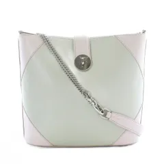 銀座かねまつ GINZA Kanematsu ショルダーバッグ バイカラー 幾何学デザイン ピンク アイスグレー /RI ■OS