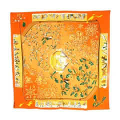 エルメス HERMES neige d'antan 去年の雪 カレ90 スカーフ シルク オレンジ /SS ■OS ■OHのサムネイル