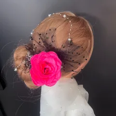 ha246 髪飾り 卒業式 成人式 袴 結婚式 着物 振袖　キラキラバラ　ピンク