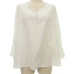 エニィスィス エニシス anySiS 袖レース スキッパー ブラウス プルオーバー 薄手 カットソー 2 白 ホワイト ■TC