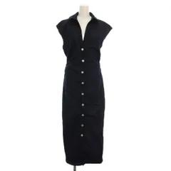 ザラ ZARA デニム ワンピース ノースリーブ ロング M 紺 ネイビー /YM