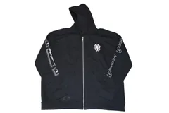 新品未使用 CHROME HEARTS DEADLY DOLL クロムハーツ ジップアップフーディー パーカー サイズXXL ホースシュー ブラックピンク 中古 4b012269