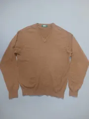 M アンバーシーロウ カシミア Vネック ニット ブラウン