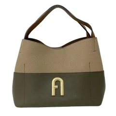 FURLA(フルラ) トートバッグ プリムラ グレーベージュ×グリーングレー×ブラウン レザー