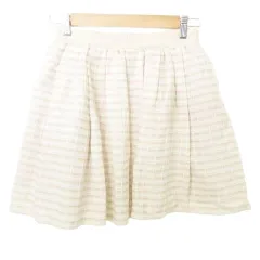 ジルスチュアート JILL STUART ミニ スカート フレア ツイード ラメ 厚手 2 Mサイズ ベージュ ■TC