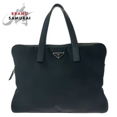 PRADA プラダ テスート 三角ロゴプレート ブラック 黒 シルバー金具 ナイロン/レザー ビジネスバッグ ブリーフケース レディース 501277【中古】