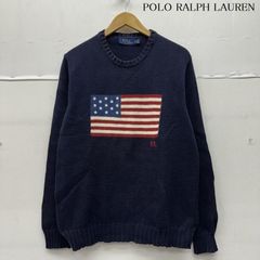 C824 USA製 POLO RALPH LAUREN 星条旗 ニット 濃紺 M - メルカリ