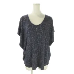 トミーヒルフィガー TOMMY HILFIGER カットソー XS 紺 ネイビー Vネック 半袖 ドット柄 /AO9 ■GY58