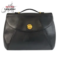 CARTIER カルティエ パンテール ブラック 黒 ブルー ゴールド金具 レザー ビジネスバッグ ブリーフケース メンズ 600172【中古】