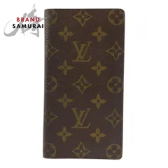 美品 LOUIS VUITTON ルイヴィトン モノグラム ポルト バルール カルト クレディ ブラウン M61823 札入れ ロングウォレット メンズ 600483【中古】