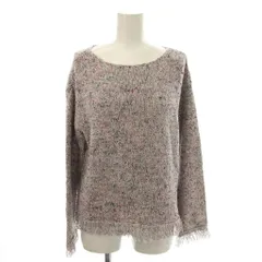 セオリーリュクス theory luxe ニット セーター 38 ピンク 長袖 ミックスカラー フリンジ裾 /JP