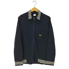 アディダス adidas 70S 西ドイツ製 ユーロ トレフォイル ロゴ リブ ボーダー 襟付き レトロカラー ポロ トラック ジャケット OPTI ジップ vintage ヴィンテージ メンズ  50