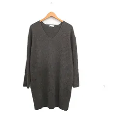 B&Y ユナイテッドアローズ BEAUTY&YOUTH ビューティー&ユース ニット ワンピース ロング 長袖 Vネック ウール シンプル ブラウン 茶 /KT35