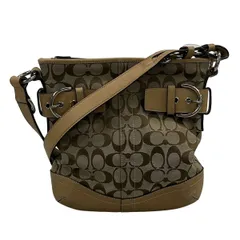 COACH(コーチ) ショルダーバッグ シグネチャーソフトダッフル F03574 カーキ×ベージュ レザー