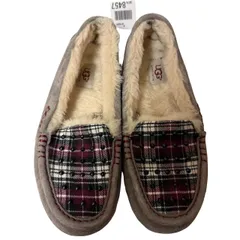 UGG Australia（アグ・オーストラリア）Ansley（アンスレー）モカシンタイプ スリッポン EU 39 / JAPAN 25 ェック柄パッチワーク【DD134】