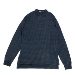 Polo By Ralph Lauren ポロバイラルフローレン 千鳥格子柄 長袖 ポロシャツ メンズ Sサイズ ネイビー ヴィンテージ 【送料込み】