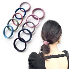 ヘアゴム 大人 輪ゴム お団子 跡がつかないヘアゴム おしゃれ ヘアアクセ 高弾性 10本セット 髪 ゴム 女性 アクセサリー 髪ゴム 黒 髪ゴム おしゃれ ゴム かわいい 韓国風 簡約 無地 上品 小物 切れないゴム (混色-1)