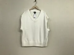 新品未使用本物エイチアンドエムH&MコットンニットVネックジレベストメンズサーフアメカジミリタリーストリートスケーターワークビジネススーツモードゴルフドレスバイカー白ホワイトXL
