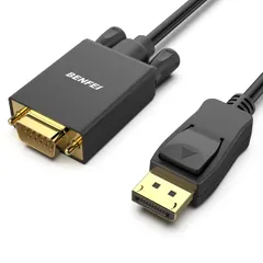 新品 BENFEI 1.8m DisplayPort to VGA(D-Sub) ケーブル（オス - オス)、 単方向 DisplayPort コンピュータ - VGA(D-Sub) モニターアダプター 1080P@60Hz オス - オス金メッキコードケーブ