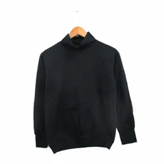 ヒューマンウーマン HUMAN WOMAN カットソー Tシャツ 長袖 ハイネック コットン シンプル M ネイビー 紺 /KT19