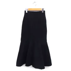 ワンアフター アナザー ナイスクラップ one after another NICE CLAUP マーメイド スカート マキシ丈 フレア コットン 綿 サイドジップ 無地 M 黒 ブラック /NT12